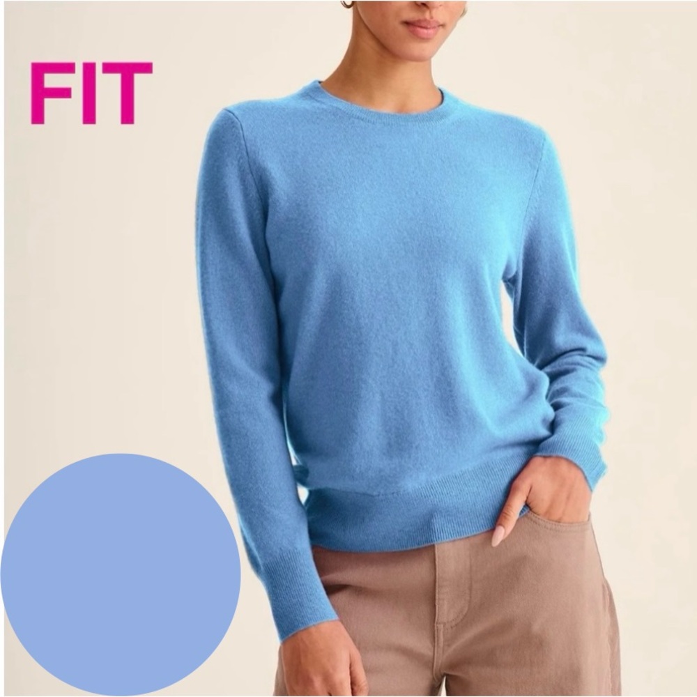 NAADAM Dusty Periwinkle Blue 100% Cashmere Long Sleeve Crewneck Sweater M size